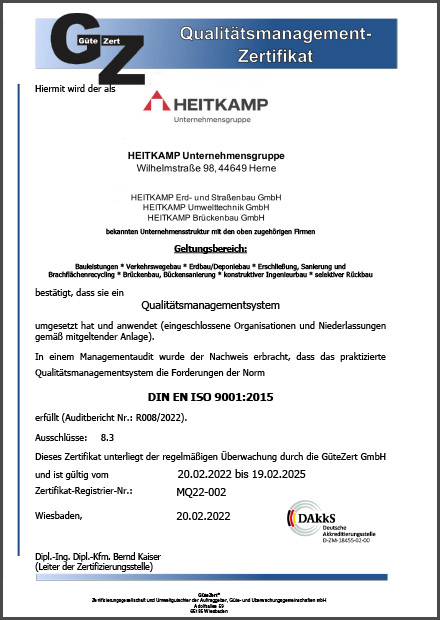 Qualitätsmanagement DIN EN ISO 9001 HEITKAMP Unternehmensgruppe