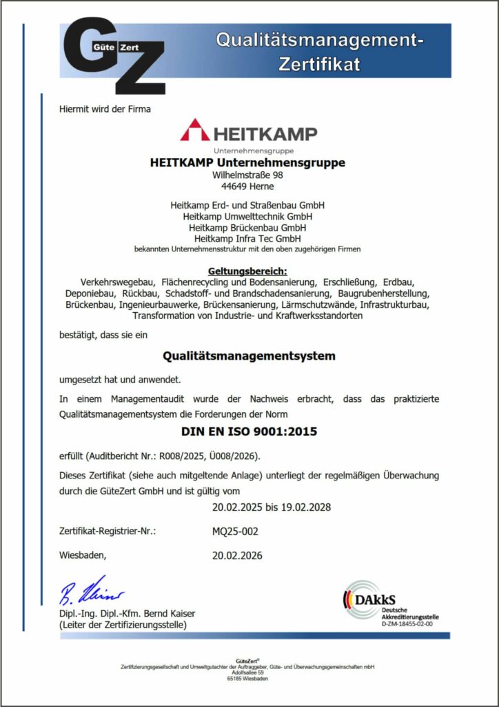 Qualitätsmanagement DIN EN ISO 9001 HEITKAMP Unternehmensgruppe