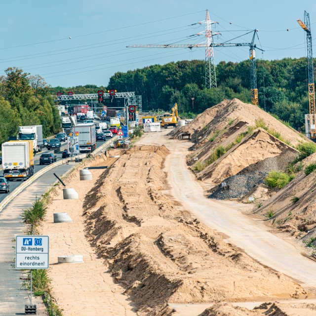 Enormer Baufortschritt an der A40 bei Duisburg